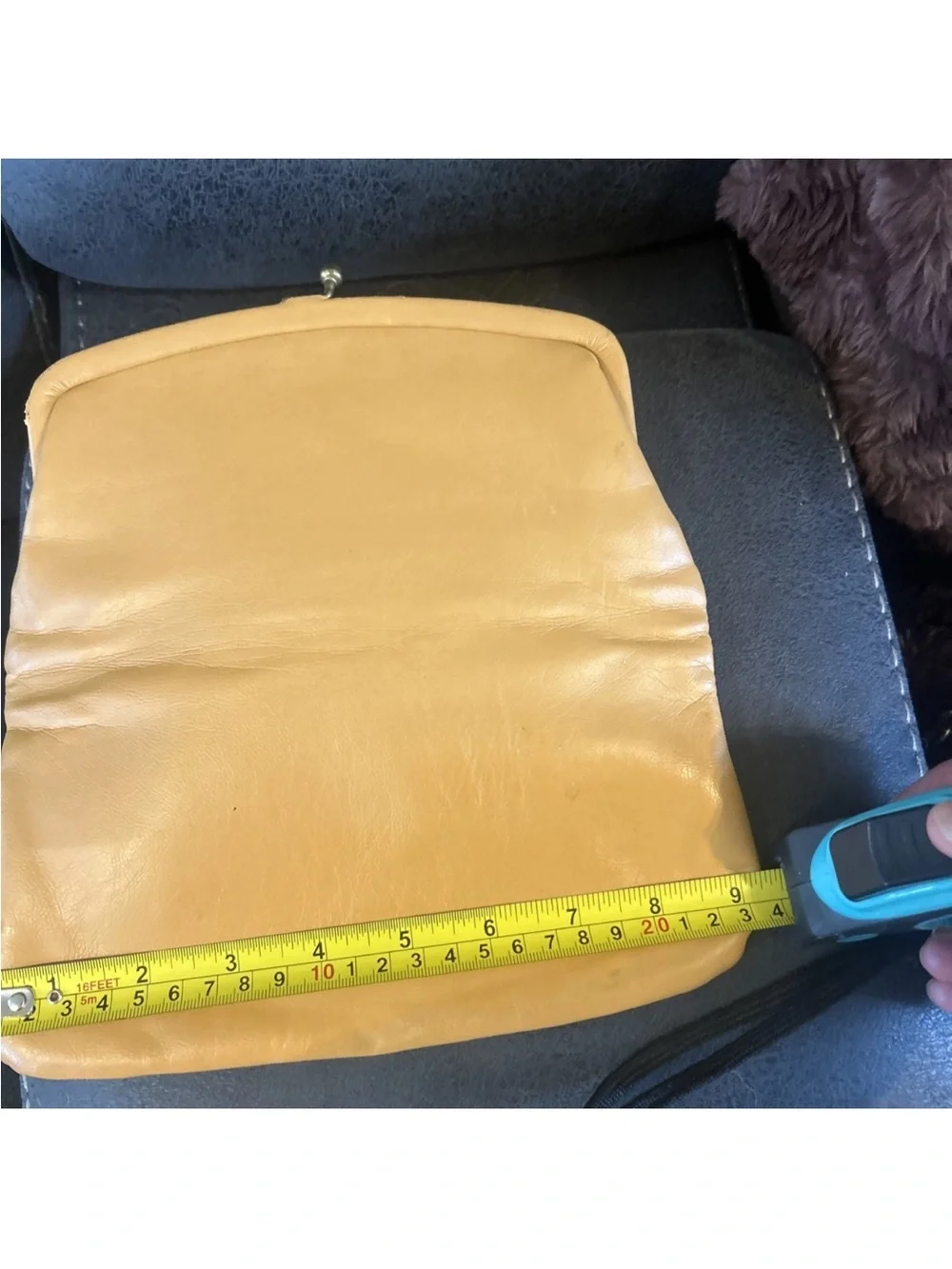Vintage caramel Leather Chain-Handle Women's Bag